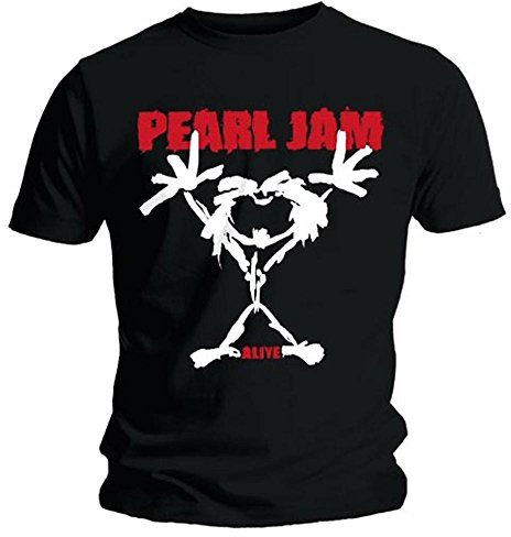 Official T Shirt PEARL JAM Classic Logo STICKMAN Alive S