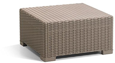 Keter 233215 California All-Weather Outdoor Patio Coffee Table in Resin Rattan/Wicker, Cappuccino/Sand