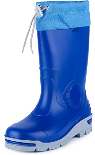 Ladeheid Gummistiefel Kinder mit Schnürung Hohe Regenstiefel für Jungen und Mädchen Bequeme, rutschfeste und federleichte Regenschuhe für alle Jahreszeiten LARB014