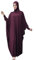 Lazzboy Muslim Frauen Einfarbig Kopfbedeckungen Moschee Fledermaus ärmel Strickjacke Ramadan Kleid Ethnische Roben Damen Sommer Muslimische Kleider Spitze Getrimmt Vorne Abaya Maxi Kaftan(Lila)
