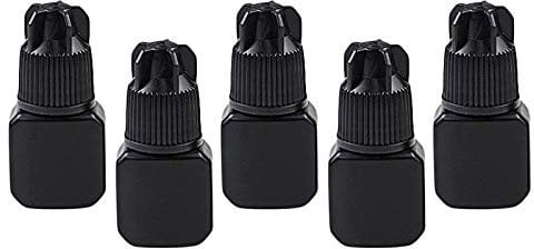 5Pcs Empty Grafting Glue Bottle Plastic Refillable lash Glue Storage Container for Home Use, Black, 5ml