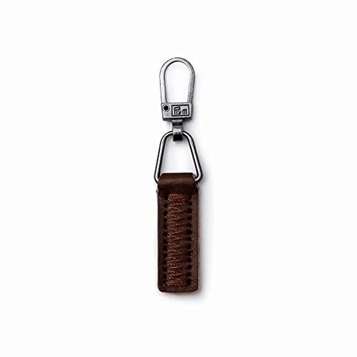 Prym 482378-1 Fashion Zipper Puller Leder Kunstleder braun, Leather, Metallic, Einheitsgröße