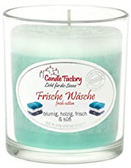 Candle Factory Party Light Duftkerzen aus pflanzlichem Stearin im Whiskey Glas, ca. 30h Brennzeit, Duft: Frische Wäsche