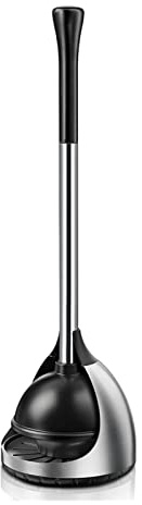 jiaquanwufeng-2022 Toilet accessories Toilet Plunger Stainless Steel Toilet Plunger with Storage Caddy Integrated Sanding Surface Toilet Clog Remover for Cleaning Toilet plunger