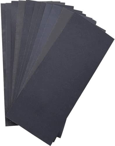 Weddhuis Carta Abrasiva, 12 Pezzi Carta Abrasiva Auto Abrasivi Grana, 400/600/800/1000/1200/1500 Ciascuno Due Pezzi, Impermeabile Levigatura a Secco e Umido Sandpaper (22.8 x 9cm)