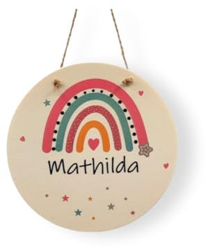 Regenbogen Namensschild Kinderzimmer Holz Kinder Deko Tür Schild mit Namen Geschenk Mädchen