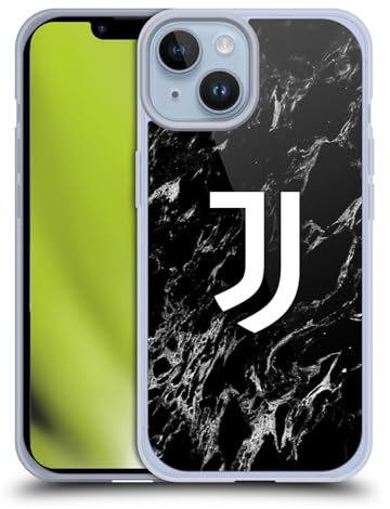 Head Case Designs Offizielle Juventus Football Club Schwarz Marmor Gelhülle [Militärischer Schutzgrad] Kompatibel Mit Apple iPhone 14 Und Kompatibel Mit MagSafe