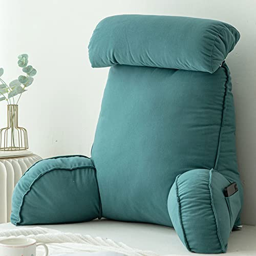 Lesekissen mit Armlehnen,Rückenkissen für Sofa,Bücherkissen Für Bett,mit Abnehmbarer Nackenrolle,Sitzstützkissen Zum Entspannen,Spielen,Lesen,Fernsehen,Emerald Green