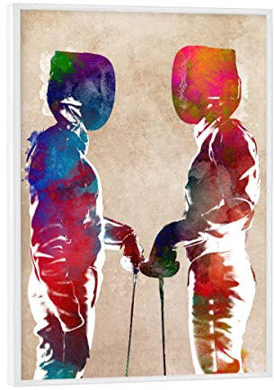 artboxONE Poster mit weißem Rahmen 18x13 cm Sport Fechter-Sport-Illustration - Bild Fechter Fechter Fechter