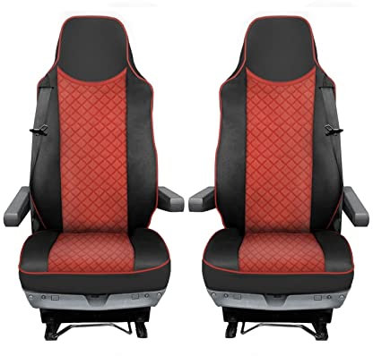 Sitzbezüge 1+1 Öko-Leder Passend Für Man TGX TGS TGL ab 2015 LKW ROT