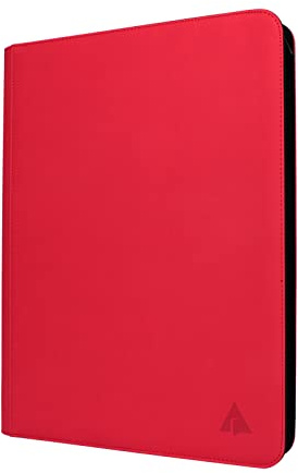 Rieton Kartenbinder mit 16 Taschen, 1000+ Taschen, große ringlose Seitentaschen, Sammelkartenalbum, Ordner für TCG, Rot