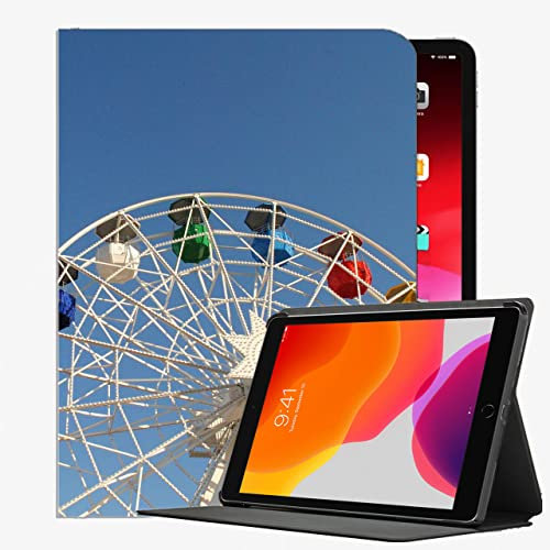 YENDOSTEEN Hülle für iPad 10.2 Zoll 2021 9th /2020 8th /2019 7th Gen,Riesenrad-Vergnügungspark Klappständer Schutzhülle mit Automatischem Schlaf/Aufwach