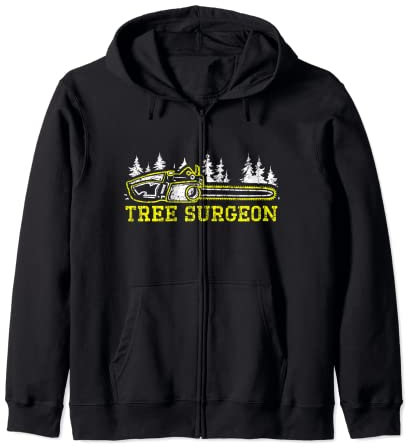 Tree Surgeon Logger Chainsaw Lover Arborist Lumberjack Zip Hoodie