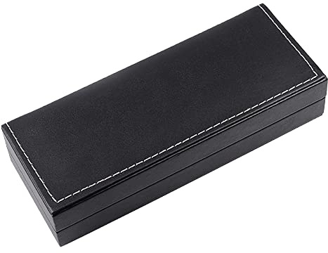 FSSTUD Stift-Geschenk-Box aus PU-Leder, leer, Stifteaufbewahrung, Einzelstift-Sammelbox, Stift-Display-Behälter, Büro, Schulbedarf für Männer und Frauen, Schwarz , 175 x 68 x 36 mm, Kompakt