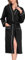 Sopesil Women Waffle Dressing Gowns, Cotton Kimono Robes Soft Luxury Bathrobe Loungewear Sleepwear Spa and Hotel for All Year A-Black,L