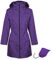 Durio Veste de pluie pour femme imperméable et respirante avec capuche, légère et pliable, veste d'extérieur avec cordon de serrage réglable, lilas, XXL