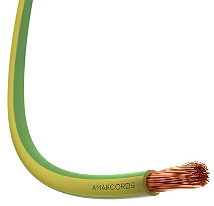 Amarcords - Cavo elettrico sezione 1x2,5mm colore GIALLO-VERDE. Cordina Unipolare FS17, 100 metri