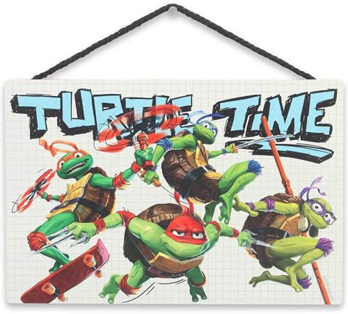 Open Road Brands Teenage Mutant Ninja Turtles Turtles Wanddekoration, Holz, zum Aufhängen, lustiges TMNT-Schild für Kinderzimmer, Männerhöhle oder Spielzimmer