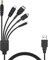 Mr. Gadget's Solutions Câble de charge USB 5 en 1 compatible avec Nintendo NDS Lite/Wii U/3DS (XL/LL), 3DS (XL/LL), 2DSi(XL/LL), NDS/GBA SP (Gameboy Advance sp), PSP 1000 2000 3000, 1,2 m, noir