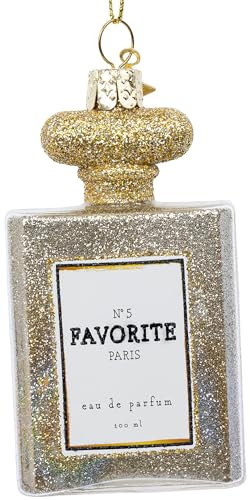 SIKORA Parfum Flacon besondere Weihnachtskugel Glas Christbaumschmuck Deko Figur Weihnachten Anhänger Ornament - Trend Line - BS648