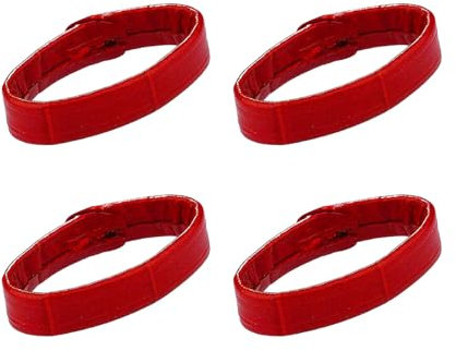 4 Stück Leder Uhrenarmband Schlaufen Kompatibel mit Garmin Forerunner 55/158/245/645 Verschlussring, 20mm Armband Ersatzschlaufen Uhrenarmband Halter Uhrenarmband Keeper Uhrenverschluss Ringe, Rot