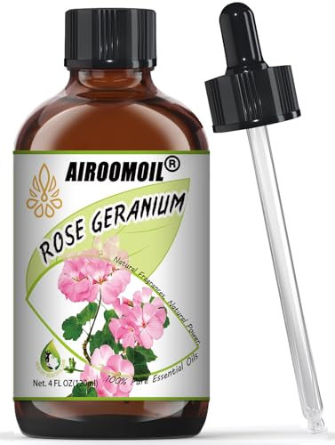 Olio Essenziale di Geranio Rosa 120ml - Set di Oli Essenziali Naturali per Diffusori e Candele
