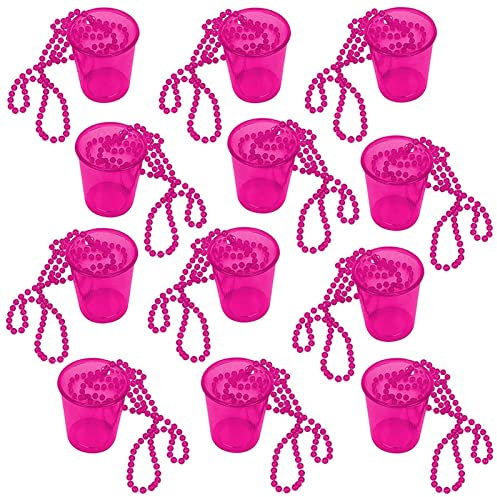 Gohemsun 12 St schnapsglas zum umhängen Kunststoff Geburtstag Tassen Team Braut Halskette Bachelorette Team Braut Schnapsgläser Perlen Halskette