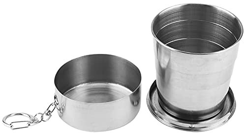 WGFOIP Tasse Pliable en Acier Inoxydable, Tasse de Voyage Mug à Café Portable pour Le Camping, La Randonnée (Gobelet à quatre sections 250 ml)