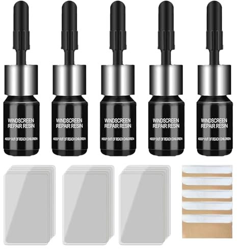 ExcellaElite Windscreen Repair Kit, 5Pcs Windshield Glass Repair Kit, Glass Chip Repair, Suitable for Repairing Car Windshield Scratches