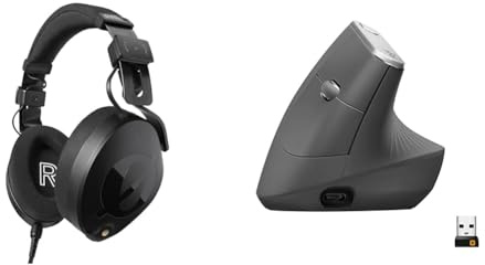RØDE NTH-100 Professionelle Over-Ear-Kopfhörer & Logitech MX Vertical, Ergonomische Kabellose Maus