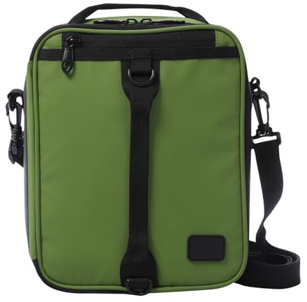 TOTTO - Bolsa Térmica Porta Alimentos 6 L, Modelo Olikos, 21 x 26 x 11 cm, Bolsa Comida Trabajo, Portameriendas Expandible, Asa de Mano, Correa Ajustable y Removible, Fácil de Limpiar, Color Verde