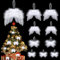 Becellen 10 Stück Engelsflügel Weihnachten, Engel Christbaumschmuck Weiß Federn Weihnachtsschmuck Flügel Anhänger für Weihnachtsbaum Deko