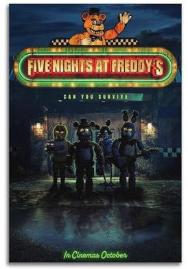 Filmposter Five Nights at Freddy (FNAF), Wandcollage-Set, Leinwand, Vintage-Leinwand-Poster, Wandkunst, Dekordrucke, Poster, moderne Leinwandkunst, Bilder für Wohnzimmer, Schlafzimmer, 30 x 45 cm,