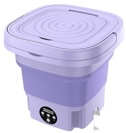 8L Mini - Portable Pliant Machine à Laver Petite Machine à Laver Séchoir à Linge Entièrement Automatique Pour Chaussettes Vêtements de Bébé Machine à Laver (Haute guimauve)