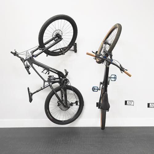 StoreYourBoard SwivelStow - Portabiciclette da garage, 1 pezzo, 1 supporto da parete per mountain bike, resistente, senza sollevamento, per garage, capacità fino a 31,8 kg