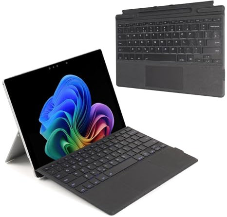TECHGEAR Surface Pro Keyboard for Microsoft Surface Pro 11/10 / 9/8 / X Slim Wireless Bluetooth Keyboard Type Cover, 7 Color Backlight, Precision Multi-Touch Trackpad/Touchpad, QWERTY