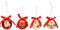 THUN, Set 4 Palline Natalizie Rosso e Oro in Poliestere, Versione Piccola, Collezione Natale, Set Palline Natalizie per Albero di Natale, Idea Regalo per Natale, Ø 6 cm