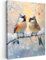 MuchoWow© Impressions sur Toile 60x80 cm Deco Tableau Murale Cadeau Noel Decoration Salon Peinture Tableaux Chambre Toiles Maison Oiseaux - Branche - Hiver - Neige
