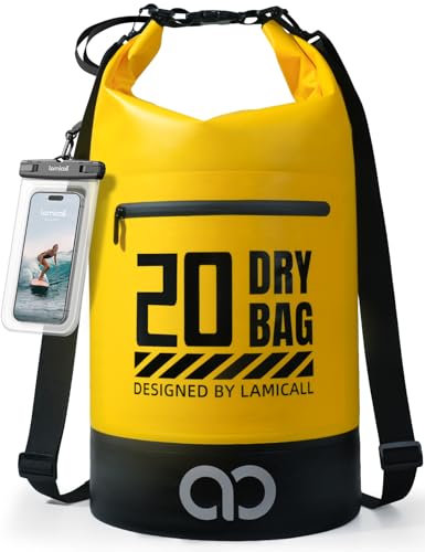 Lamicall Dry Bag, wasserdichte Tasche - [Robust & Kratzfest] 5L/10L/20L/30L/40L Rucksack Wasserdicht Beutel, Waterproof Bag Drybag für Wassersport/Strand/Bootsport, Freie 100% wasserfeste Handyhülle