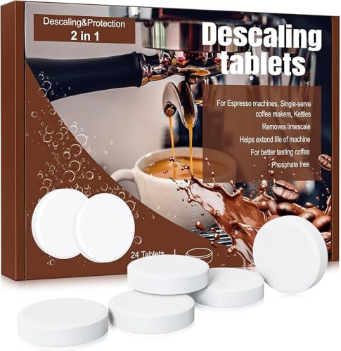 24 Pezzi Pastiglie Decalcificanti per Macchine da Caffè Superautomatiche e Macchine da Caffè, Pastiglie Pulenti Compatibile con Jura, Siemens, Melitta, Nivona, Krups, Bosch, Miele, Lavazza, Nespresso