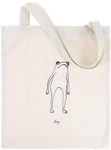 Ymapinc Cute Stoffbeutel Damen Frosch Stofftasche Waschbar Jutebeutel Umweltfreundlich Baumwolltasche Große Kapazität Einkaufsbeutel für Täglichen Pendeln Einkauf(39 x 34cm)