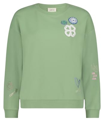 Cartoon Damen Sweatshirt mit Rippbündchen 36, Patch Mint/Blue