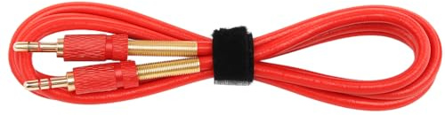 OSUD Câble Jack 3,5 mm AUX Mâle vers Mâle 1 m – Connecteurs Plaqués Or – Compatible Autoradio, Voiture, Enceinte, Casque, PC, Smartphone – Son Stéréo Hi-Fi – Rouge