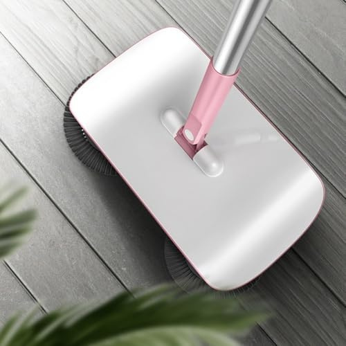 WheatThrive Spazzatrice a spinta manuale, robot aspirapolvere, set scopa e mocio, efficiente raccolta della polvere, senza bisogno di alimentazione, leggero per la pulizia dei pavimenti di casa