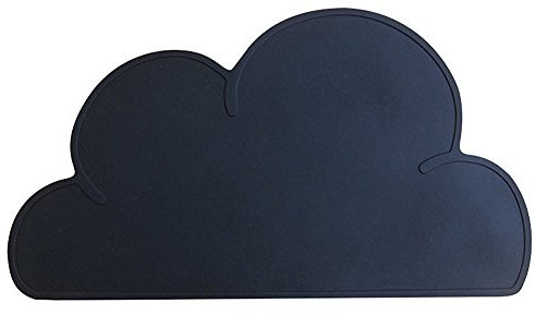 Addfun®Kids Silikon Wolke Platzdeckchen Non Slip Tischset Schutz Speise Dekoration tragbar Baby Tischsets,Schwarz