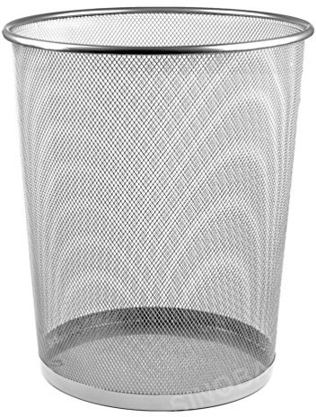 Sinoba Papierkorb Mülleimer Abfalleimer Papiereimer Draht Höhe 34 cm 18 L (Silber)