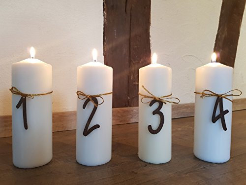 Manufakt-Design Franken Edelrost Adventskranz Zahlen 1-4 - Wunderschöner Rost-Bastel-Artikel für Ihre Adventskerzen