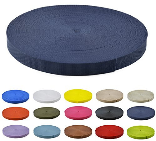 Gurtband Polypropylen 10 Meter lang - 1 Menge Verschiedene Breiten 10mm 15mm 20mm 25mm 30mm 40mm 50 mm (Dunkelblau, 20MM)