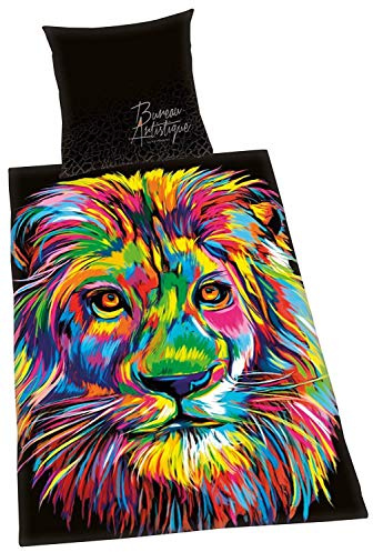 Moreno Bettwäsche Satin glatt Löwe bunt by P.D 135 x 200 cm Geschenk NEU WOW - All-In-One-Outlet-24 -