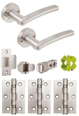 Jigtech JTB81220 Condor Door Pack-Privacy-Satin Chrome